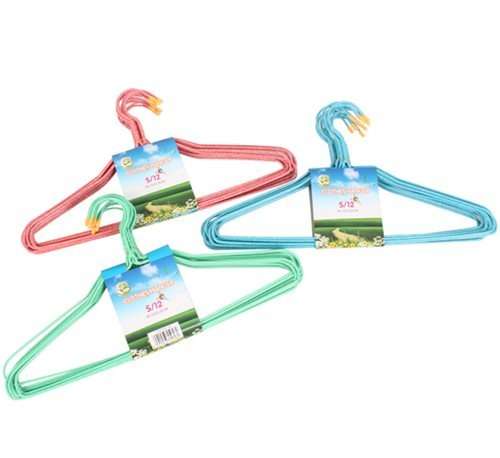COATHANGERS WIRE PLASTIC COATED 1 X pack of 12 hangers