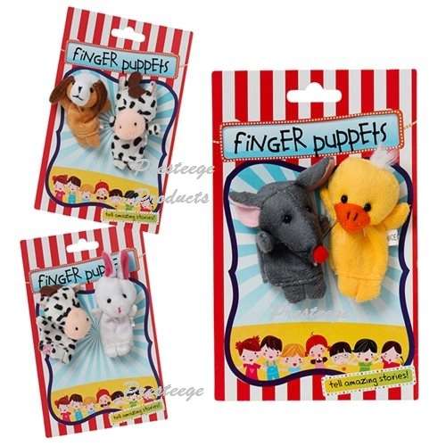 Animal Finger Puppets  2 Assorted Per Card