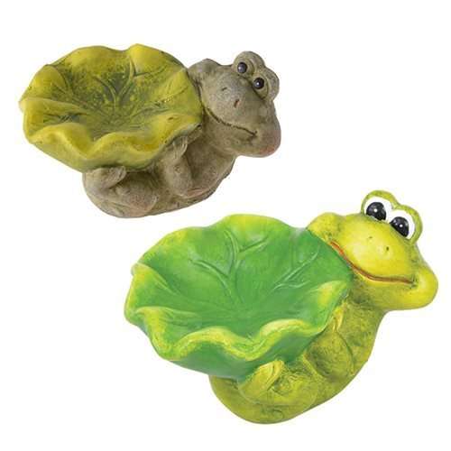 Ceramic Frog Leaf Bird feeder 20 cm