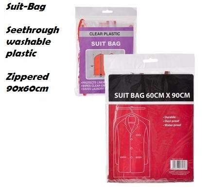 1 X Garment Suit Cover Bag Dustproof Protector Zip Closure 90 x 60 cm
