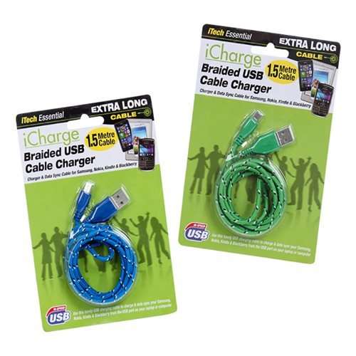 1 X Braided USB Cable Charger for Samsung  1.5m