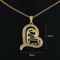 1 X GoldHeart 18K Gold Ion  Pendant plus Chain - Islamic Jewelry