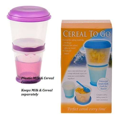 1 x Plastic Milk & Cereal Container  Keeps Milk & Cereal separately