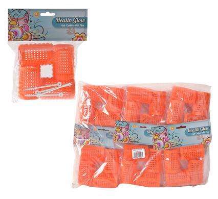 1 x Plastic Hair Curlers  Pack of 4 Extra Large [Orange]