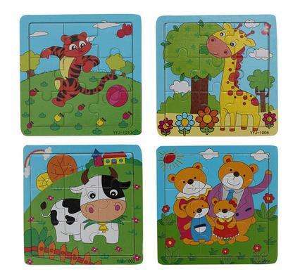 1 x WOODEN TRAY PUZZLE 9 pieces