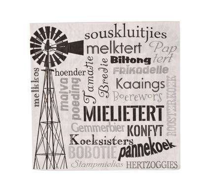 1 x PACK Serviettes 2ply 33cm Asstd Pk-20 AFRIKAANS