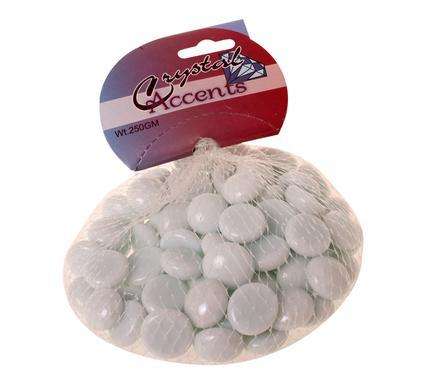 1 X BAG 250g CLEAR or WHITE GLASS PEBBLES