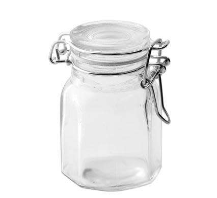 R100 WISE BUYS - 8 x Storage-Jar Gls Mini Clip 8.5x5cm 100ml