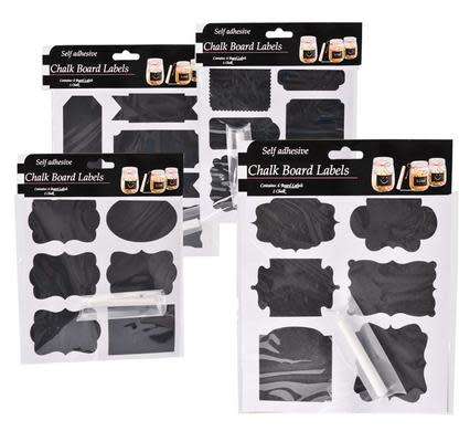 1 X PACK of CHALK STICKERS with CHALK [6 stickers in a pack] Assorted only