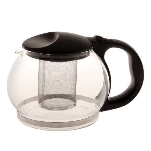 HERBS or SPICE TEA/LOOSE TEAPOT With Strainer 1.25 Litre. GLASS IS RESISTANT TO 120 DEGREES.