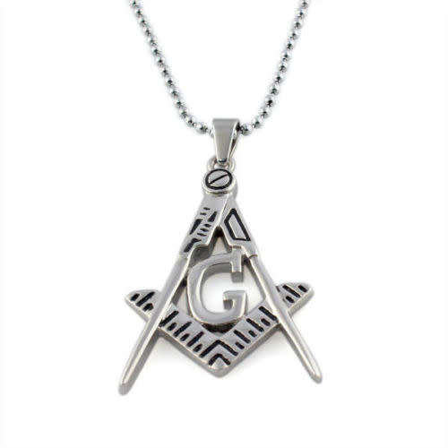 Free Mason Pendant - Triangle Freemasonry Stainless Steel Masonic Necklace Chain