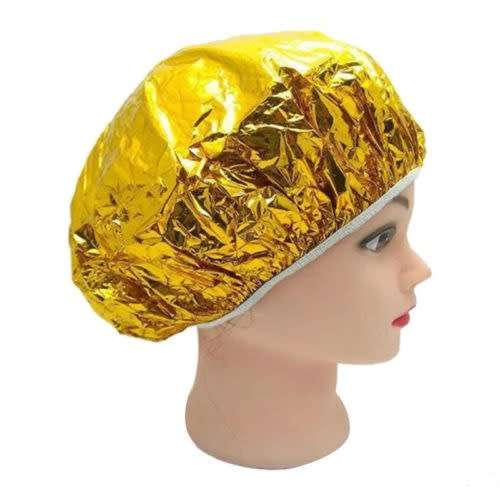 FOR SPA SALON or HOME USE - 2pc  ALUMINIUM DISPOSABLE HAIR CAP IN GOLD or SILVER