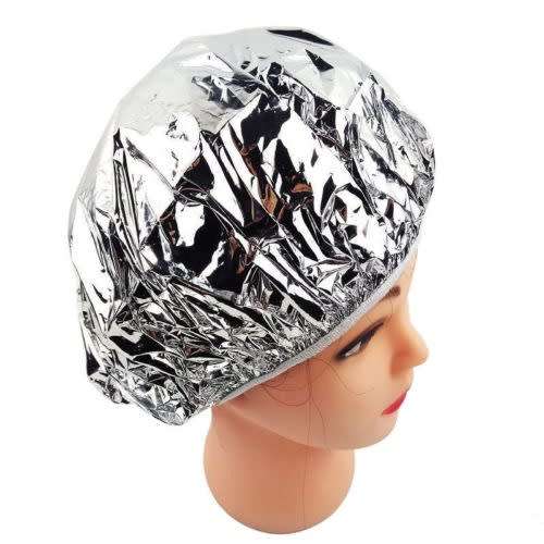 FOR SPA SALON or HOME USE - 2pc  ALUMINIUM DISPOSABLE HAIR CAP IN GOLD or SILVER