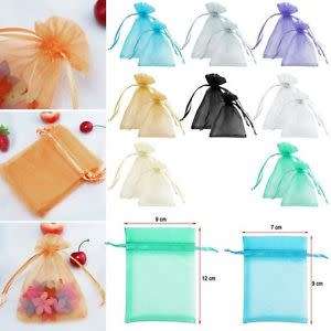 PACK of 100 - 8 X 12 cm  ORGANZA BAGS