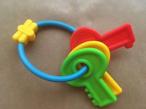 1 X BABY KEYRING RATTLE