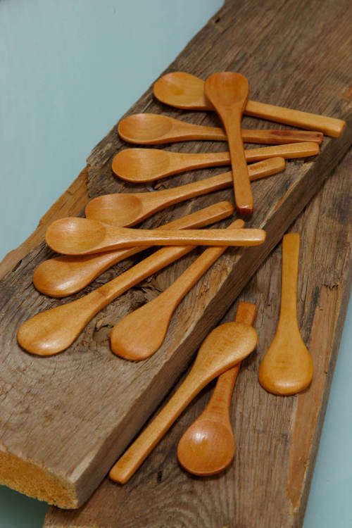 6 X Wooden Teaspoons