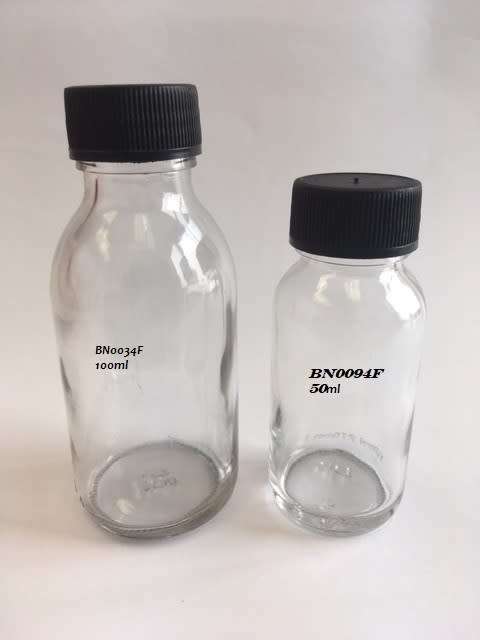 50 ml GLASS BOTTLE FLINT with cap