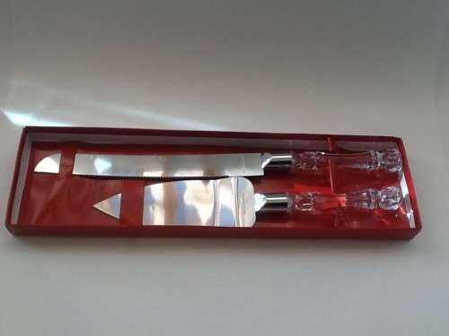 Wedding Cake Knife with Cake Lifter - Presented in a Gift Box