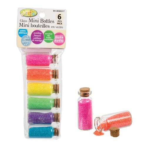 Glitter In Glass Shakers 6 Assorted Colors