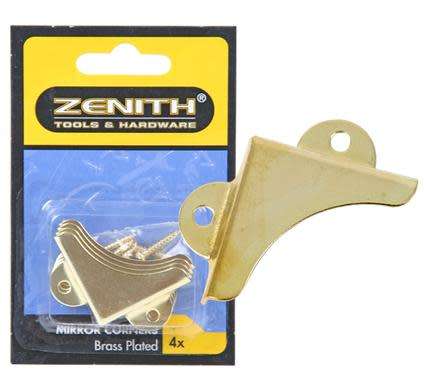 1 X Mirror Corners Brass 4pce