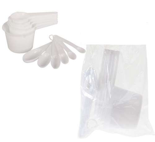 1 X 11 piece MEASURING SET - PLASTIC - CUPS AND SPOONS INCLUDED