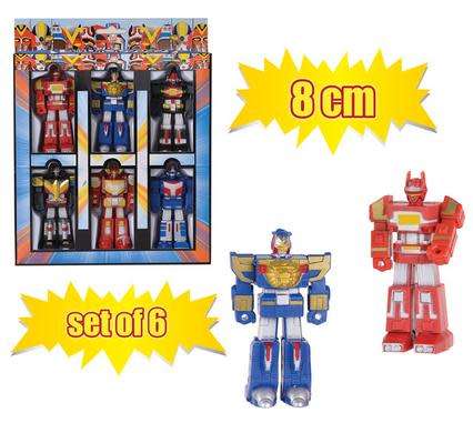 1 x BOYS PLAYSET FIGURINE ROBOT SET OF 6 - 8 cm
