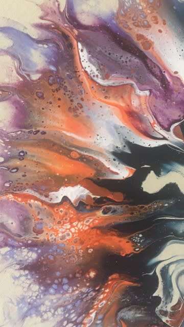 SIMPLY B ART ~ ORIGINAL ACRYLIC ABSTRACT PAINTING ~ 50 cm ROUND CANVAS