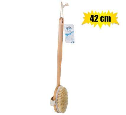 1 X BATH BASICS BRISTLE BRUSH WDN HNDLE 42cm