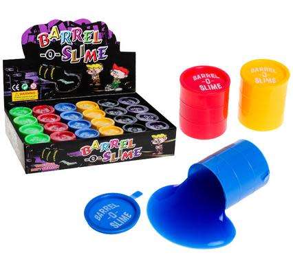 24 X  NOVELTY SLIME BARREL ASSTD 100g
