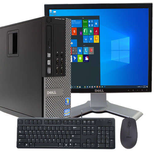 DELL OPTIPLEX 7010 PC SET:8GB RAM,240GB SSD,CORE i5-3400 3,00GHz, DELL 19-inch SQUARE LCD,WIFI, W10