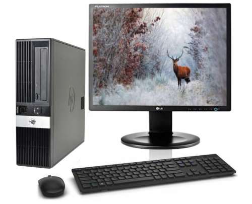 HP RP5800 PC SET:4GB RAM,120GB SSD, DUAL CORE 2.0GHz,19` SQUARE LCD,WIFI, WIN 10. Ideal for POS