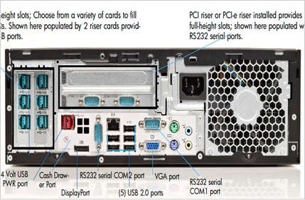 HP RP5800 PC SET:4GB RAM,120GB SSD, DUAL CORE 2.0GHz,19` SQUARE LCD,WIFI, WIN 10. Ideal for POS