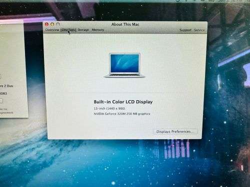 APPLE MACBOOK AIR A1369: CORE 2 DUO 1.86GHZ, 2GB RAM, 250GB STORAGE. MAC OS X 10.8.  CLEAN!!!!!