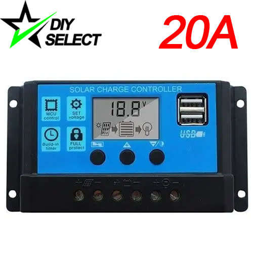 Solar Charge Controller Regulator 12/24V 20A with Display USB **LOCAL STOCK**