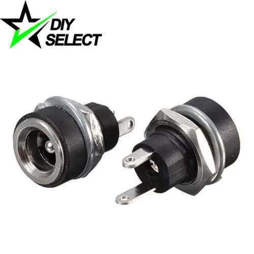 DC Female Power Plug 5.5mm x 2.5mm Panel Mount Connector 2 Pin **LOCAL STOCK**