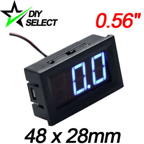 Voltmeter DC 0-100V Large 3 Digit Display Blue **LOCAL STOCK**