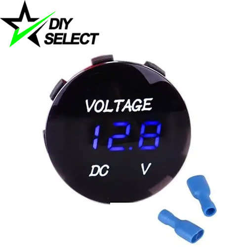 Voltmeter DC 5-48V Round Waterproof Blue 3 Digit Display **LOCAL STOCK**