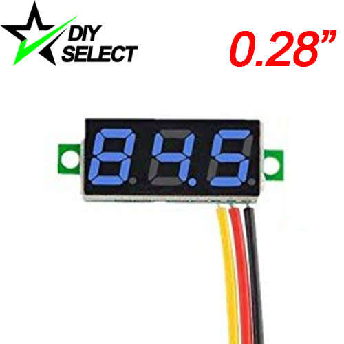 Voltmeter DC 0-100V 0.28` Mini 3 Digit Display Blue Adjustable **LOCAL STOCK**
