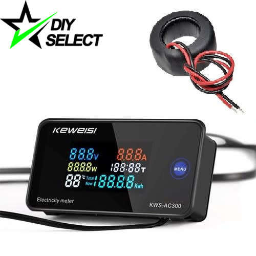 Meter Energy Watt 6-IN-1 220V AC 100A + Closed CT Ring **LOCAL STOCK**