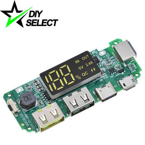 Battery 18650 Charger Power Bank Display Protection Board Type C + 2x USB 5V 1A/2A **LOCAL STOCK**