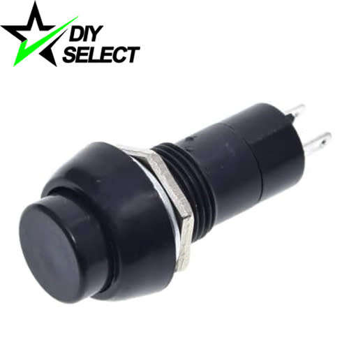 Switch Push Button Momentary 12mm Black **LOCAL STOCK**