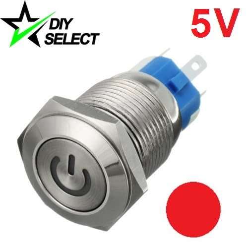 Switch Push Button Latching Illuminated Red Led 5V DC **LOCAL STOCK**