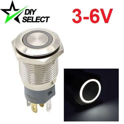 Switch Push Button Momentary Illuminated White Led 3-6V DC **LOCAL STOCK**