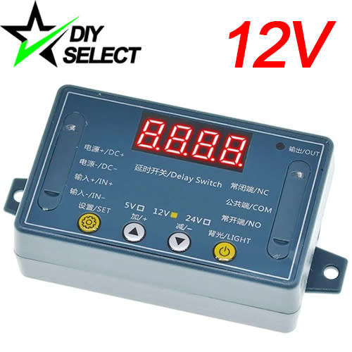 Controller Time Delay Display 12V 0s-999min Relay + Cover Black **LOCAL STOCK**