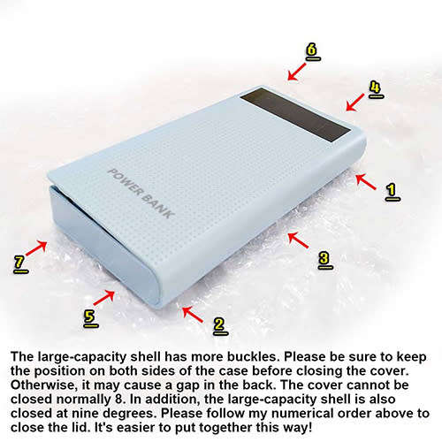 Battery 18650 (7pc) Power Bank Charger White **LOCAL STOCK**