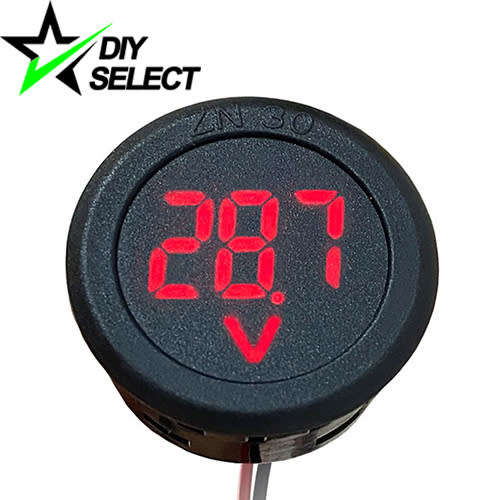 Voltmeter DC 5-100V Round 3 Digit Display Red Adjustable **LOCAL STOCK**