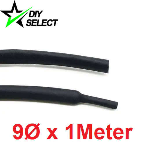 Heat Shrink 9mm Diameter 1 Meter Long Black **LOCAL STOCK**