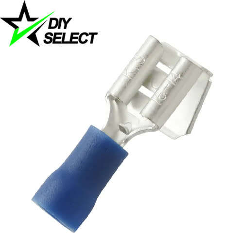 Connector Crimp Spade 6.3mm Female Piggyback Blue **LOCAL STOCK**