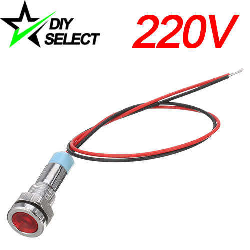 Light Led Signal Metal 6mm 220V AC Red Waterproof **LOCAL STOCK**