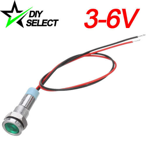 Light Led Signal Metal 6mm 3V - 6V Green Waterproof **LOCAL STOCK**